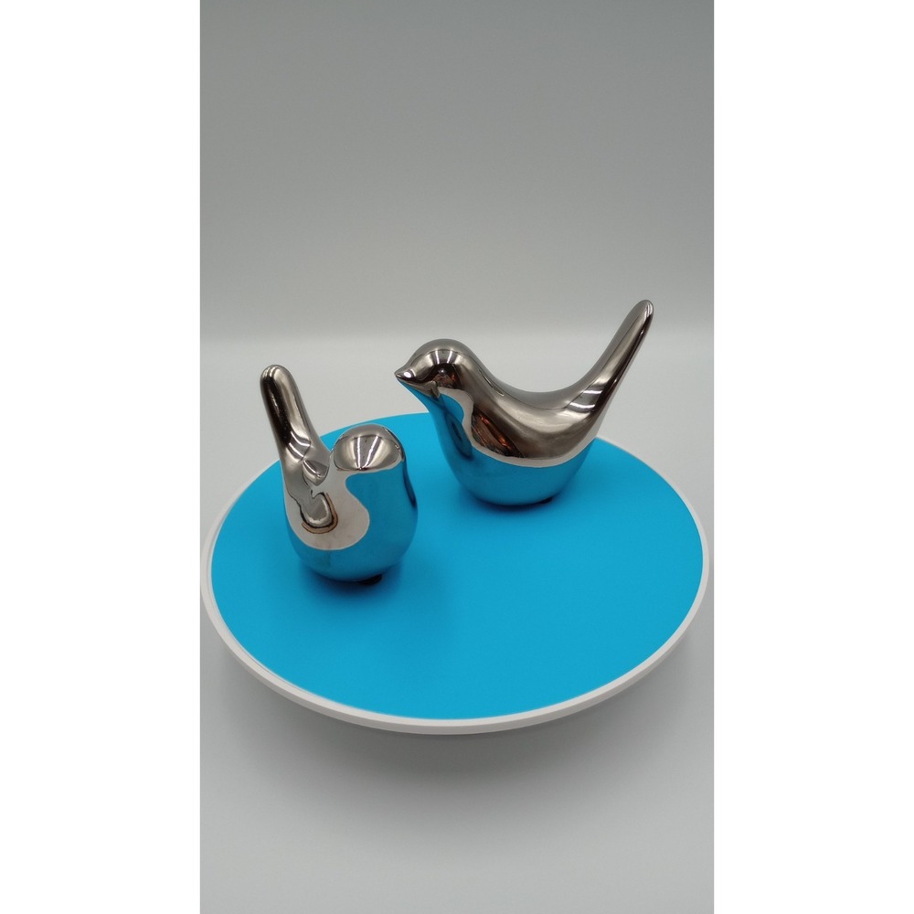 Silver Birds Statues Home Decor Modern Style Decorative Ornaments for Silver ...